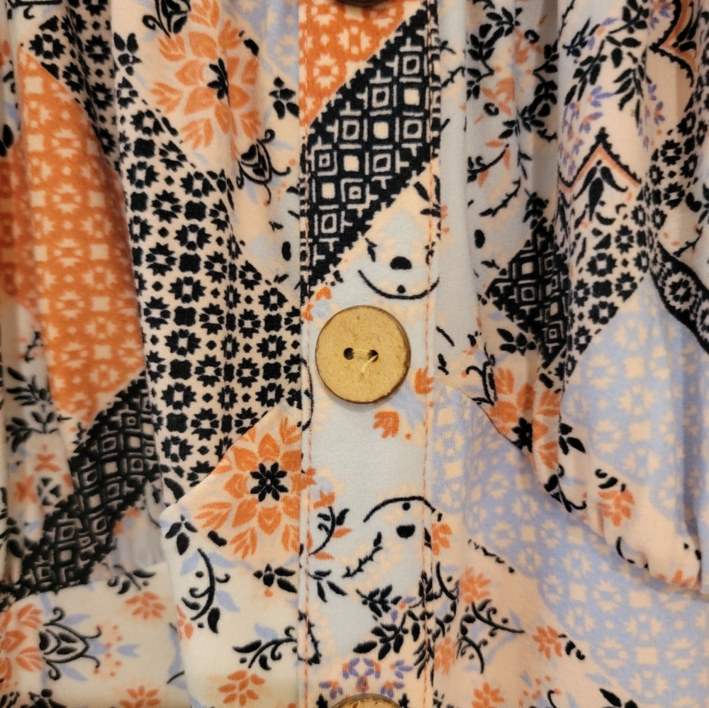 No Boundaries High Low Dress - Black, Orange, White - Picture 3 of 6